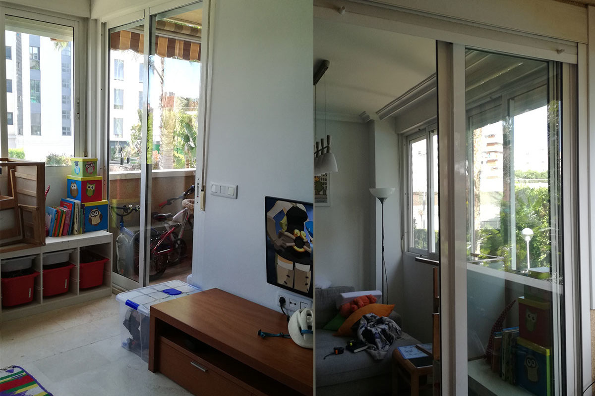 reformas-viviendas-en-Alicante Ampliación de salón y aislamiento térmico y acústico de ventanas de aluminio